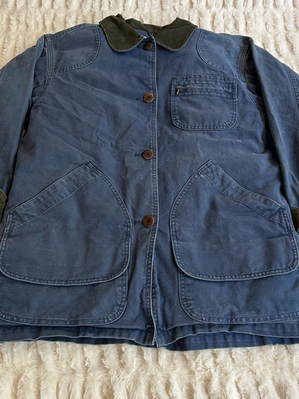 Made in USA LL Bean Vintage Chore Coat Barn Jacket Blue Womens M - Picture 4 of 16